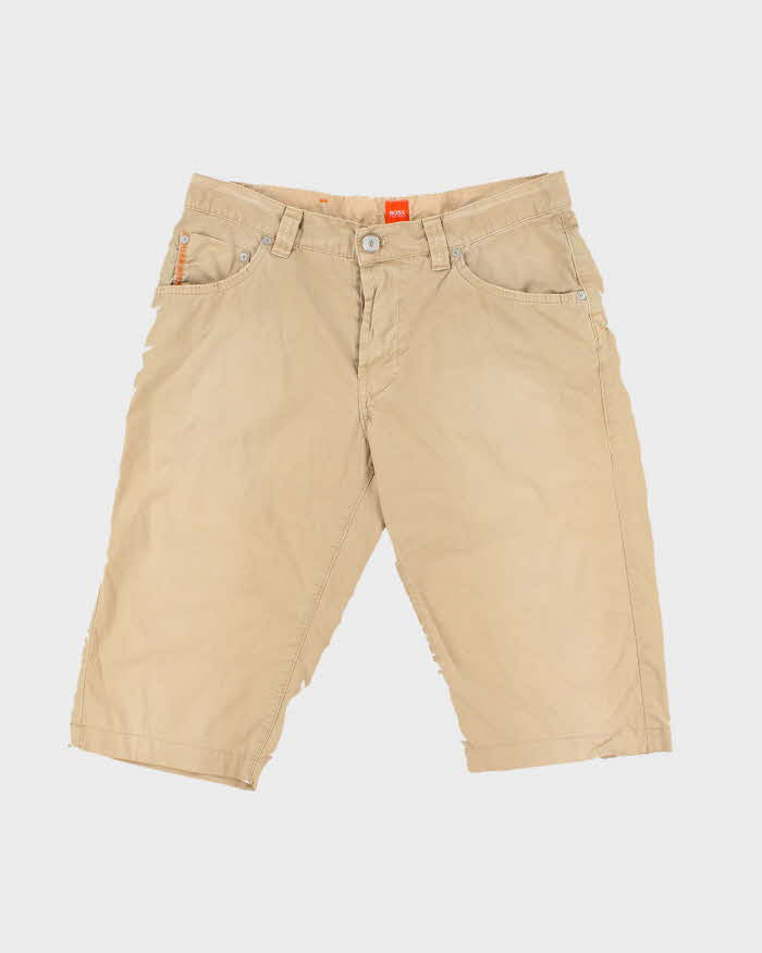 Vintage Y2K 00s Hugo Boss Desert Khaki Relaxed Fit Cargo Shorts - W34