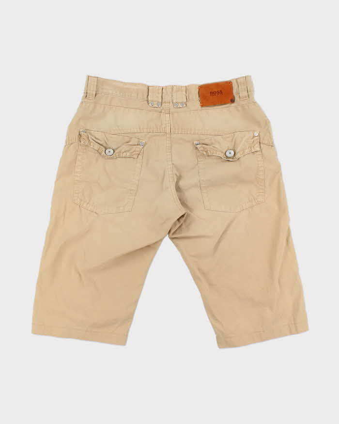 Vintage Y2K 00s Hugo Boss Desert Khaki Relaxed Fit Cargo Shorts - W34