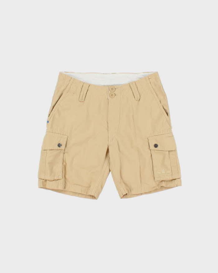 Vintage Y2K Adidas Originals Desert Khaki Embroidered Canvas Cargo Shorts - W29