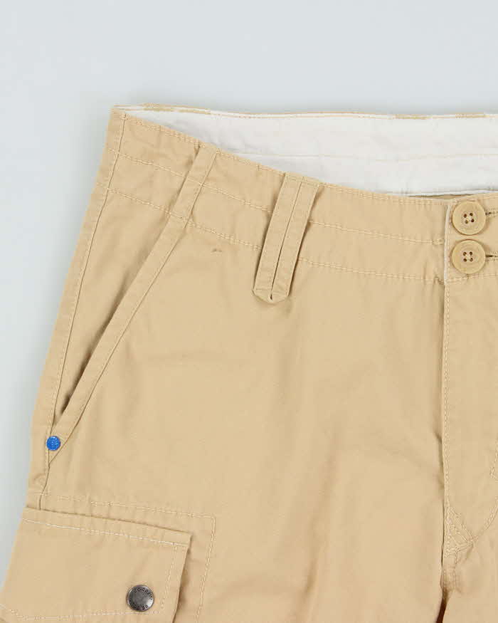 Vintage Y2K Adidas Originals Desert Khaki Embroidered Canvas Cargo Shorts - W29