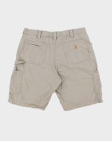 Vintage Carhartt B147 Tan Canvas Original Fit Cargo Carpenter Shorts - W36