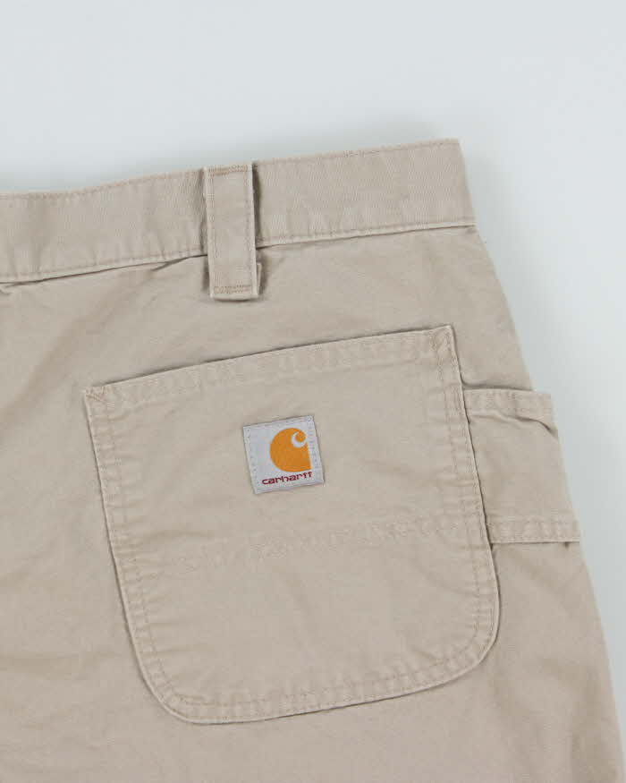 Vintage Carhartt B147 Tan Canvas Original Fit Cargo Carpenter Shorts - W36