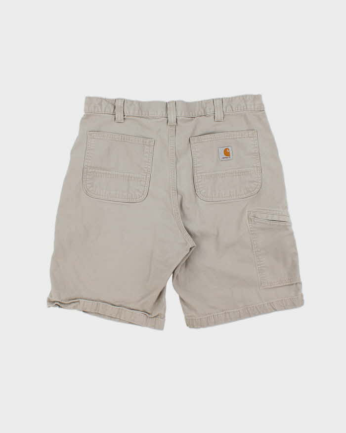 Vintage Carhartt Desert Khaki Canvas Relaxed Fit Workwear Shorts - W36