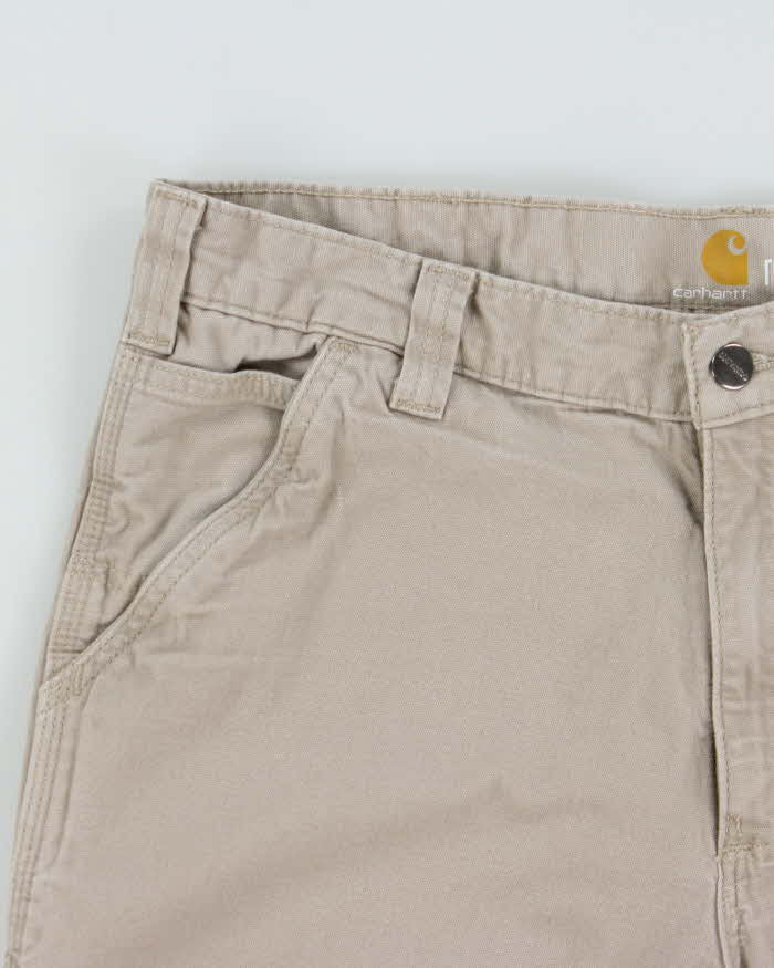 Vintage Carhartt Desert Khaki Canvas Relaxed Fit Workwear Shorts - W36