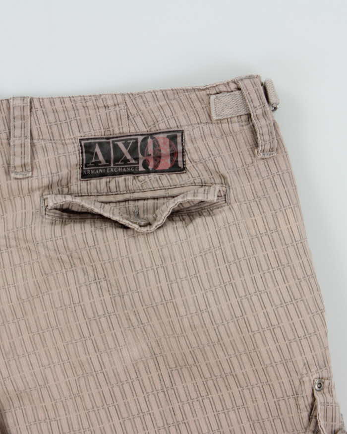 Vintage Y2K 00s Armani Exchange Patterned Relaxed Fit Cargo Shorts - W36