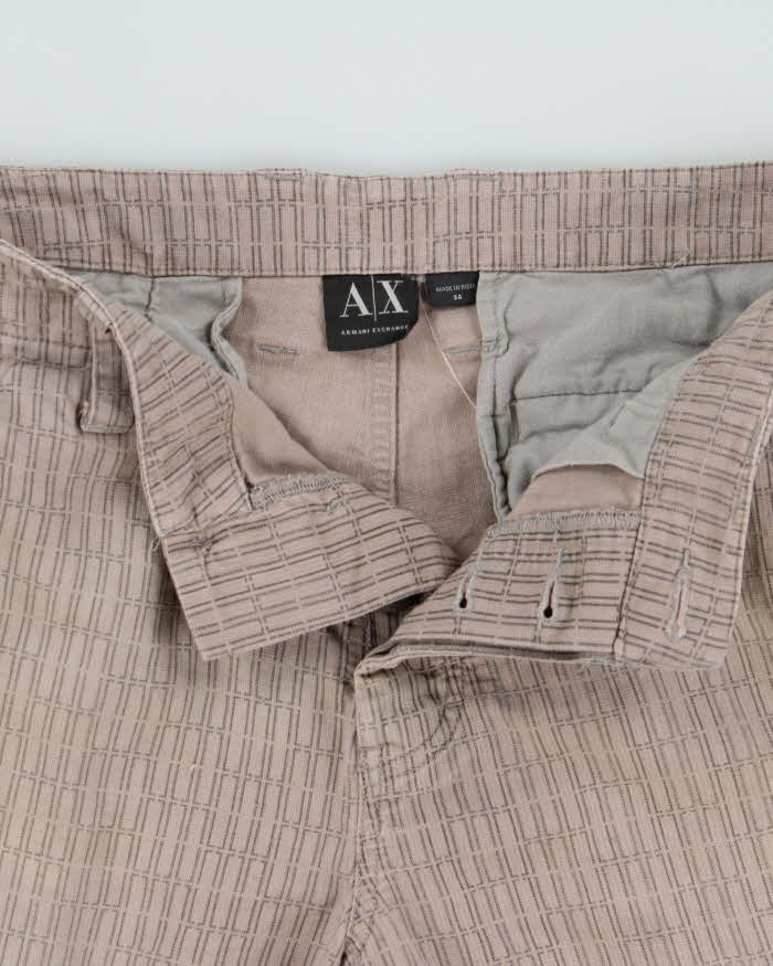 Vintage Y2K 00s Armani Exchange Patterned Relaxed Fit Cargo Shorts - W36