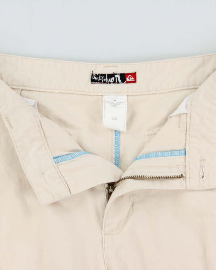 Vintage Y2K 00s Quiksilver Heavyweight Canvas Baggy Fit Cargo Shorts - W34