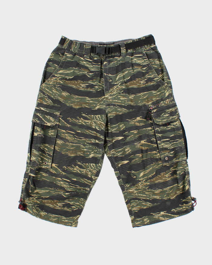 Vintage Y2K 00s HOBO Japan Loose Fit Tiger Camo 3/4 Length Cargo Shorts - W28