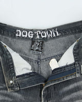 Vintage Y2K 00s Dog Town Black Dragon Japan Embroidered Baggy Fit Distressed Denim Shorts - W36