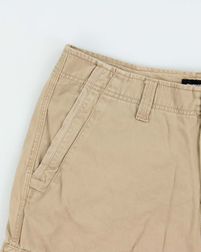 Vintage Quiksilver Khaki Canvas Loose Fit Cargo Shorts - W34