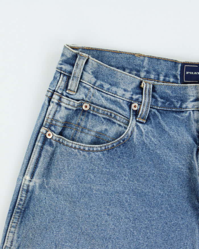 Vintage 1990s Phat Farm Baggy Fit Denim Carpenter Shorts - W34