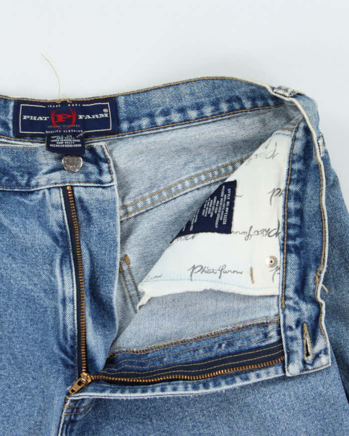 Vintage 1990s Phat Farm Baggy Fit Denim Carpenter Shorts - W34