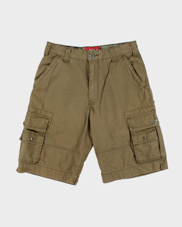 Vintage Y2K 00s Levi's Khaki Loose Fit Canvas 'Squad' Cargo Shorts - W32
