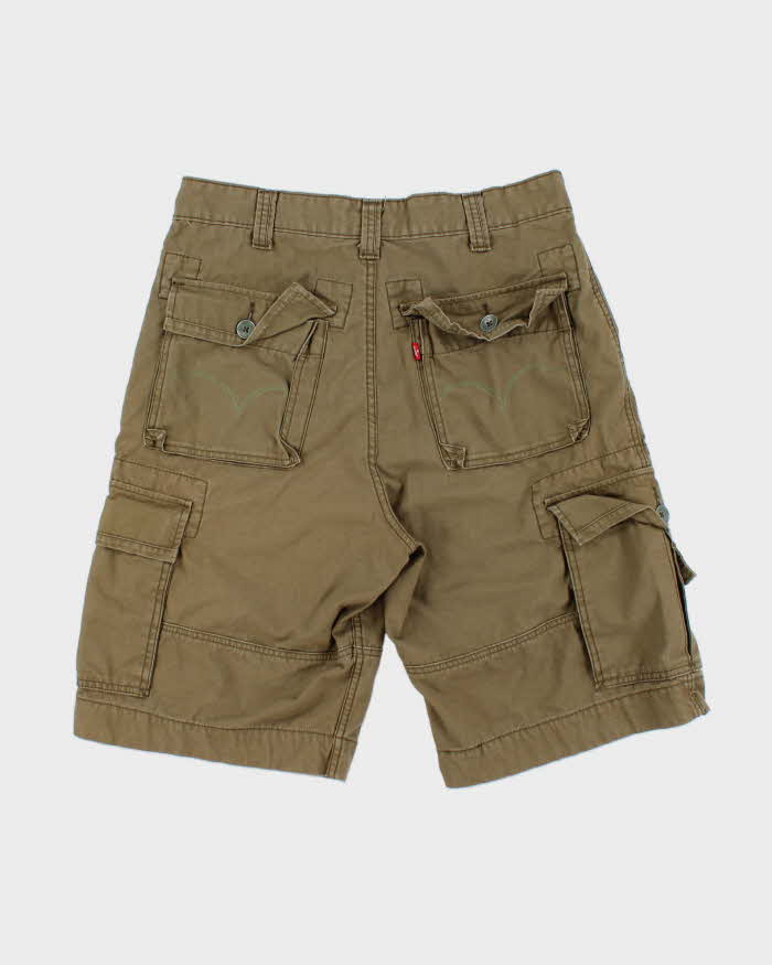 Vintage Y2K 00s Levi's Khaki Loose Fit Canvas 'Squad' Cargo Shorts - W32