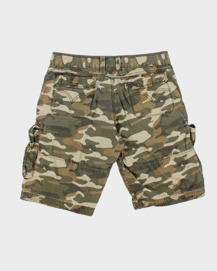 Vintage Y2K 00s Levi's White Tab Duck Camo Loose Fit Canvas Cargo Shorts - W36