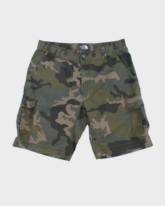 Vintage The North Face Heritage Loose Fit Woodland Camo Canvas Cargo Shorts - W36