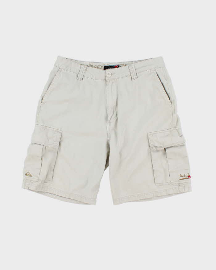 Vintage Y2K 00s Quiksilver Baggy Fit Canvas Cargo Shorts - W34
