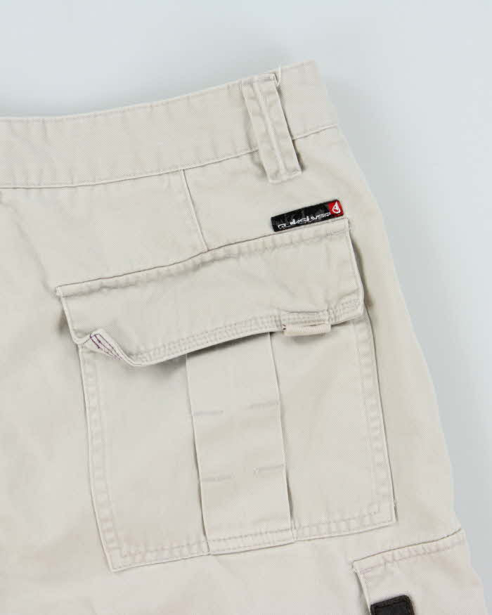 Vintage Y2K 00s Quiksilver Baggy Fit Canvas Cargo Shorts - W34