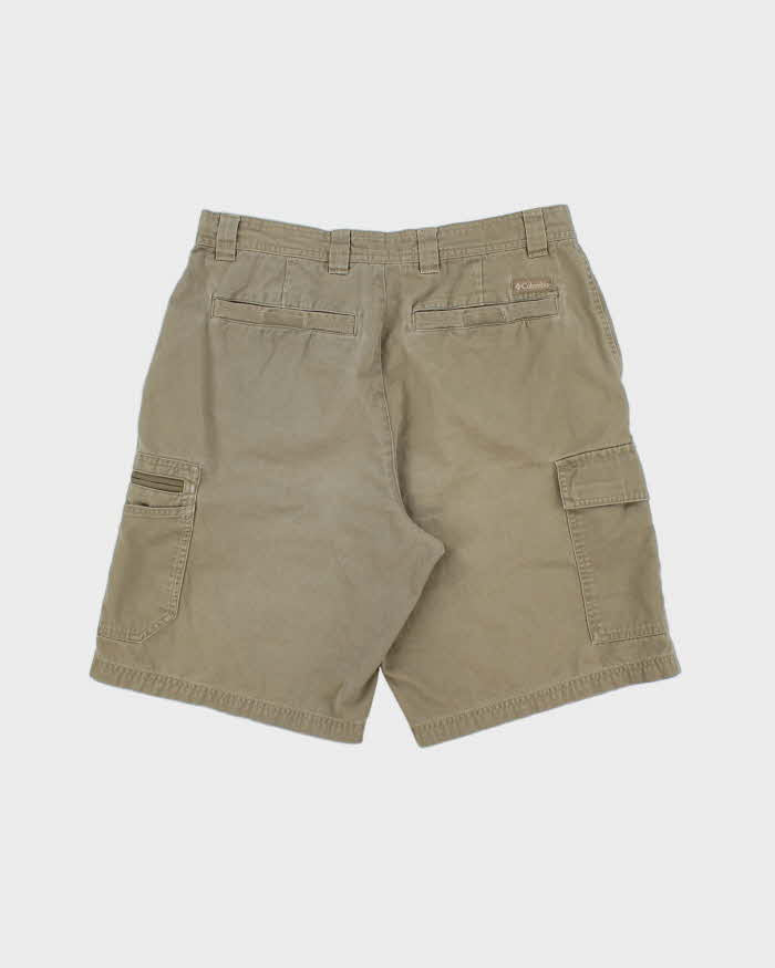 Vintage Y2K 00s Columbia Loose Fit Khaki Canvas Technical Cargo Shorts - W32