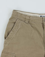 Vintage Y2K 00s Columbia Loose Fit Khaki Canvas Technical Cargo Shorts - W32