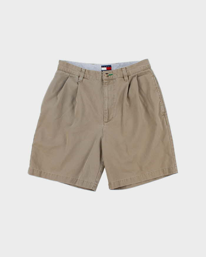 Vintage Y2K 00s Tommy Hilfiger Double Pleated Khaki Chino Bermuda Shorts - W30