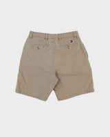 Vintage Y2K 00s Tommy Hilfiger Double Pleated Khaki Chino Bermuda Shorts - W30