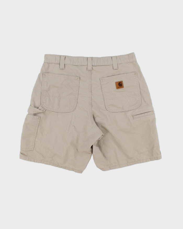 Vintage Carhartt B144 Tan Original Loose Fit Canvas Carpenter Shorts - W32