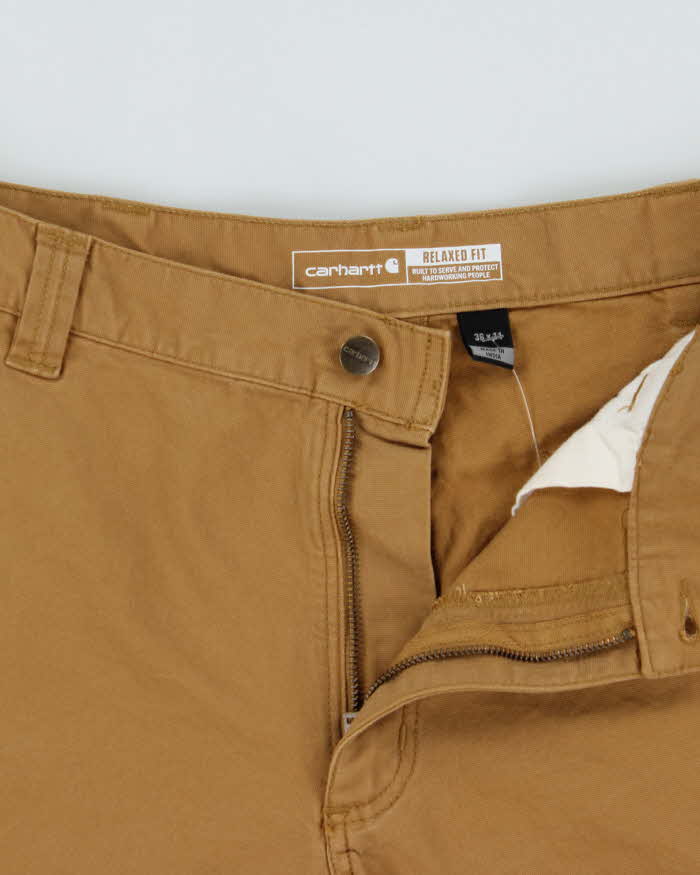 Vintage Carhartt Tan Rugged Flex Canvas Utility Relaxed Fit Carpenter Shorts - W36