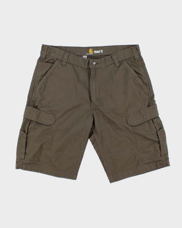 Vintage Carhartt Force Khaki Broxton Relaxed Fit Cargo Shorts - W36