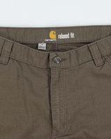 Vintage Carhartt Force Khaki Broxton Relaxed Fit Cargo Shorts - W36