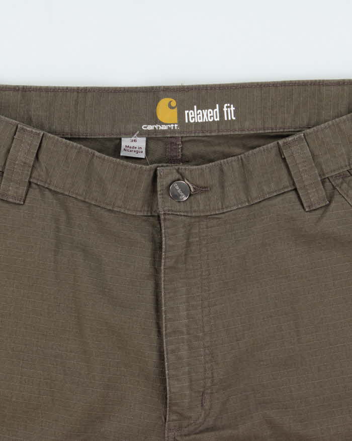 Vintage Carhartt Force Khaki Broxton Relaxed Fit Cargo Shorts - W36