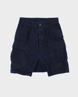 SS2017 Rick Owens DRKSHDW Japanese Selvedge Indigo Denim Cargo Shorts - W32