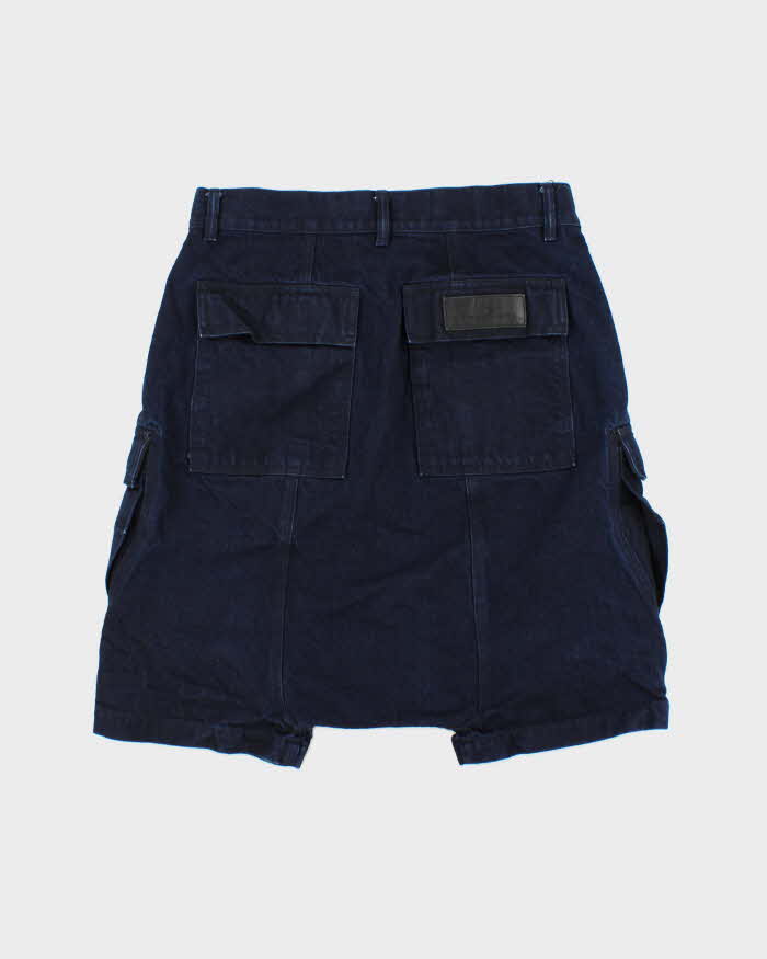SS2017 Rick Owens DRKSHDW Japanese Selvedge Indigo Denim Cargo Shorts - W32