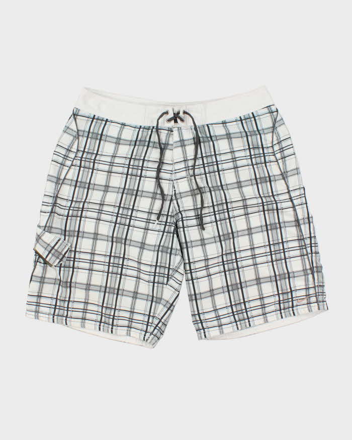 Vintage Y2K 00s Nike Plaid Soft Shell Relaxed Fit Board Shorts - L