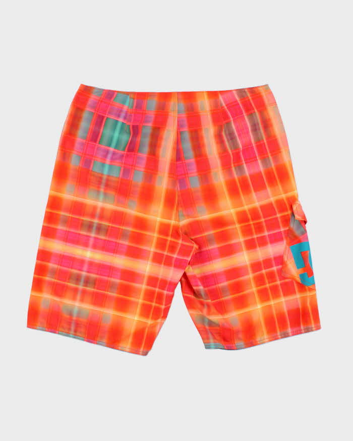 Vintage DC Shoe Co. Neon Check Relaxed Fit Board Shorts - W36