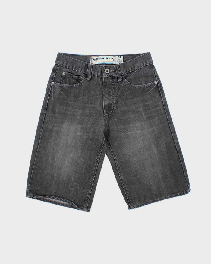 Vintage Y2K 00s Avirex Embroidered Loose Fit Denim Shorts - W30