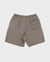 Vintage 1990s Umbro Woven Check Seersucker Pleated Wide Leg Casual Shorts - L