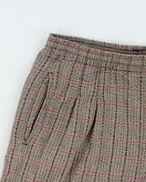 Vintage 1990s Umbro Woven Check Seersucker Pleated Wide Leg Casual Shorts - L
