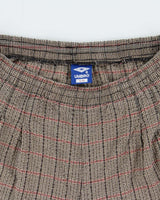 Vintage 1990s Umbro Woven Check Seersucker Pleated Wide Leg Casual Shorts - L