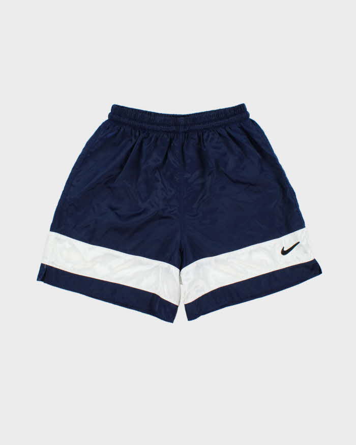 Vintage Y2K 00s Nike Team Satin Shell Striped Relaxed Fit Sports Shorts - M