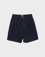Vintage Y2K 00s Tommy Hilfiger Navy 8" Double Pleated Chino Bermuda Shorts - W29