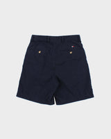 Vintage Y2K 00s Tommy Hilfiger Navy 8" Double Pleated Chino Bermuda Shorts - W29