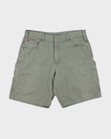 Vintage 2007 Y2K Carhartt B190 LDN Khaki Canvas Loose Fit Carpenter Shorts - W38