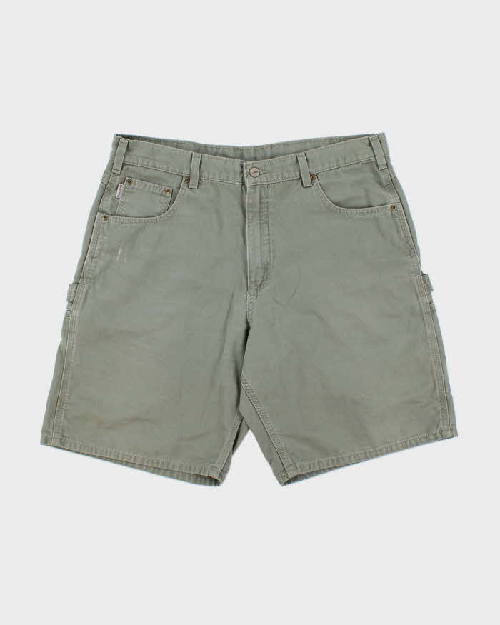 Vintage 2007 Y2K Carhartt B190 LDN Khaki Canvas Loose Fit Carpenter Shorts - W38