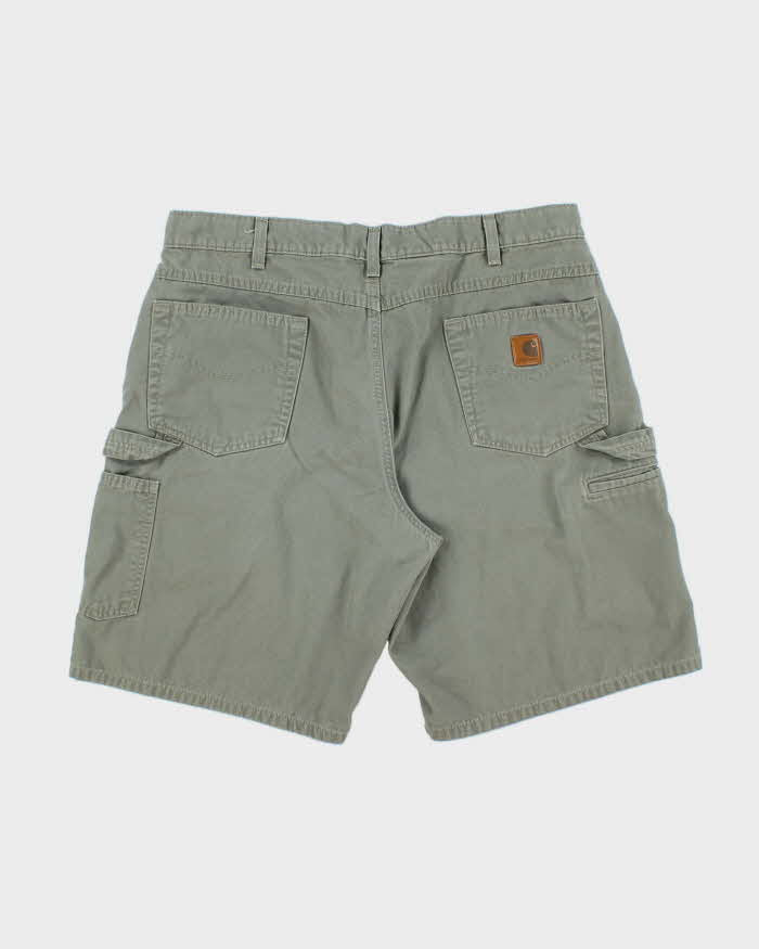 Vintage 2007 Y2K Carhartt B190 LDN Khaki Canvas Loose Fit Carpenter Shorts - W38