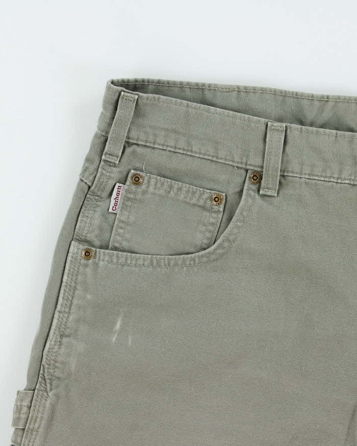 Vintage 2007 Y2K Carhartt B190 LDN Khaki Canvas Loose Fit Carpenter Shorts - W38