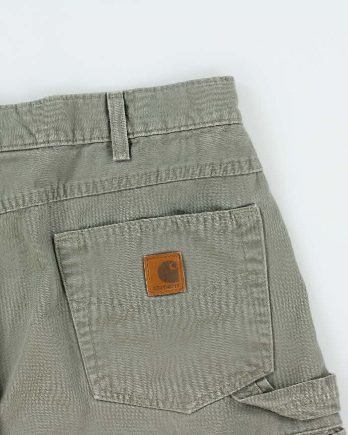 Vintage 2007 Y2K Carhartt B190 LDN Khaki Canvas Loose Fit Carpenter Shorts - W38