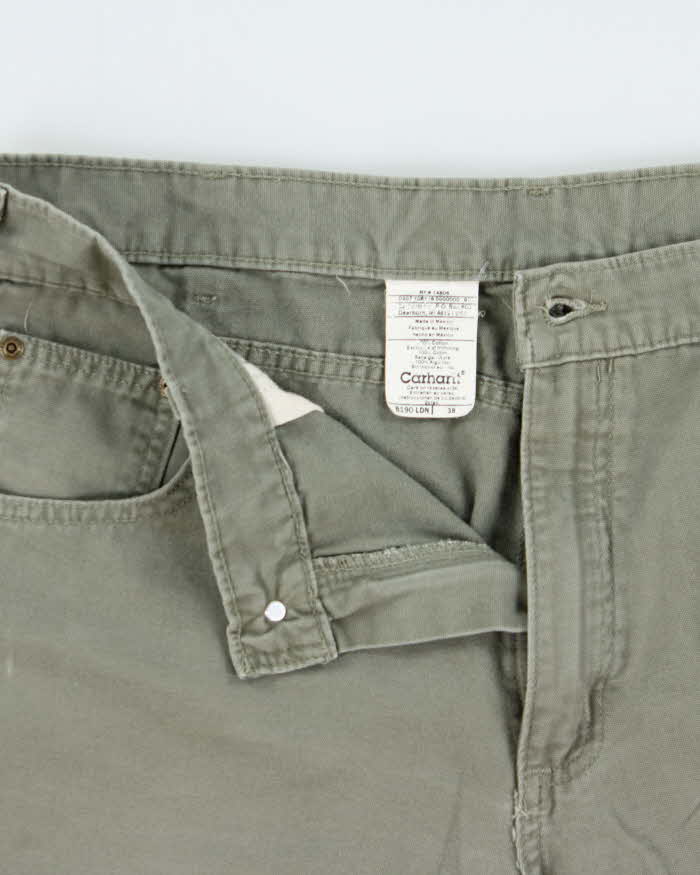 Vintage 2007 Y2K Carhartt B190 LDN Khaki Canvas Loose Fit Carpenter Shorts - W38
