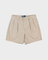 Vintage Y2K 00s Polo Ralph Lauren 'Andrew' Khaki Double Pleated Classic Chino Bermuda Shorts - W34