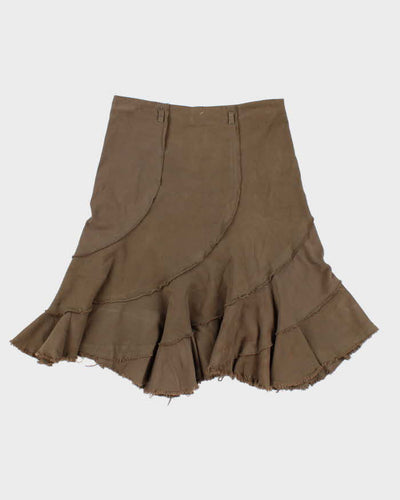 Vintage Woman's Khaki Asymmetric skirt - M